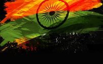 Abstract India Flag with Dark Background for Republic Day for Mobile Phone