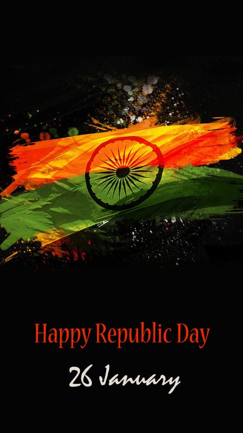 Abstract India Flag with Dark Background for Republic Day for Mobile Phone