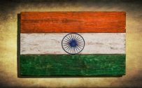 Vintage Wood Painting with India Flag Art for Republic and Independence Day