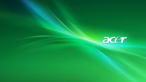 Acer Laptop Background with Abstract Green Lights
