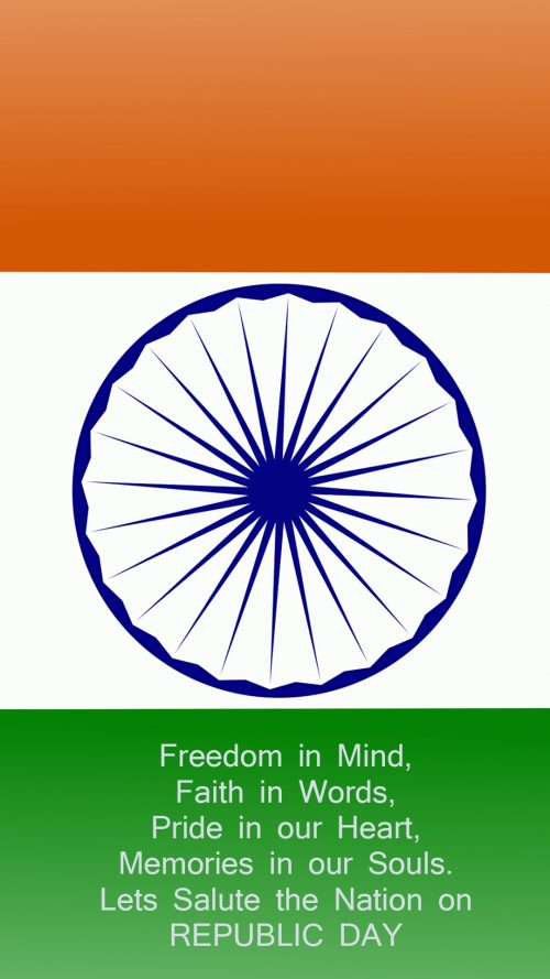 Happy Republic Day Wallpaper for Mobile with Greeting Text