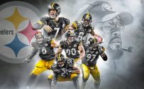 Pittsburgh Steelers Wallpaper with Picture of Players and Coach