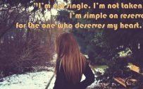 Happy single quotes wallpaper with picture of alone women