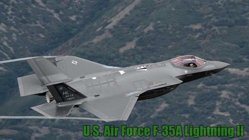 Fighter Jet Wallpaper with US Air Force F35A Lightning II Aircraft