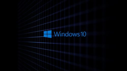 Windows 10 3D Black Wallpaper with Abstract Grid Lines for Desktop