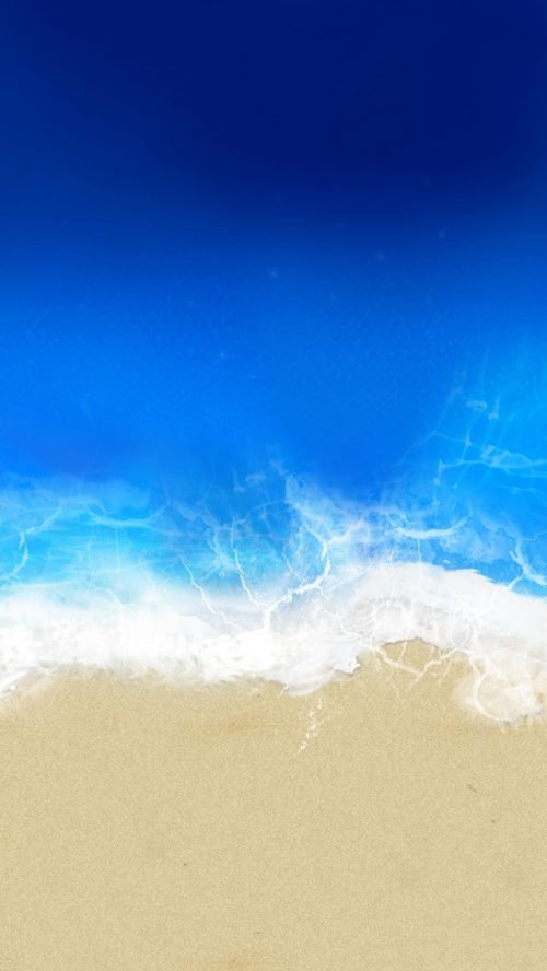 Beach Wallpaper for iPhone - 01 - Blue Ocean and Gold Sand
