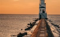 Beach Wallpaper for iPhone - 05 - Lighthouse During Sunset
