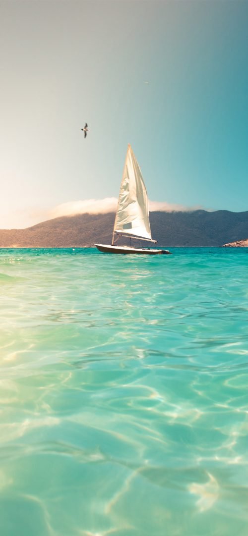 Beach Wallpaper for iPhone – 04 – Photo of Sailing Boat