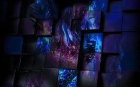 Apple iPhone SE Wallpaper 05 0f 50 - 3D Boxes in Dark Blue