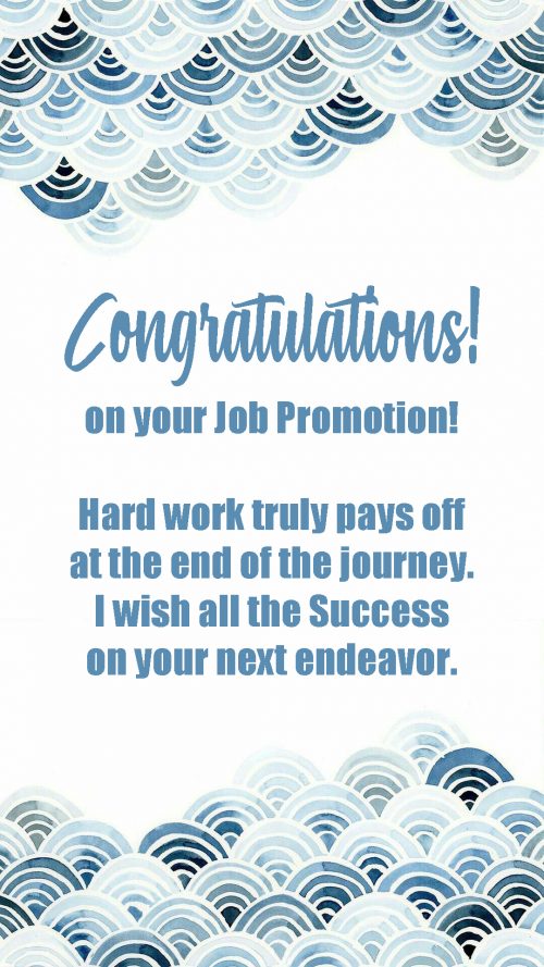 Congratulations Images for Promotion with Blue Artistic Border
