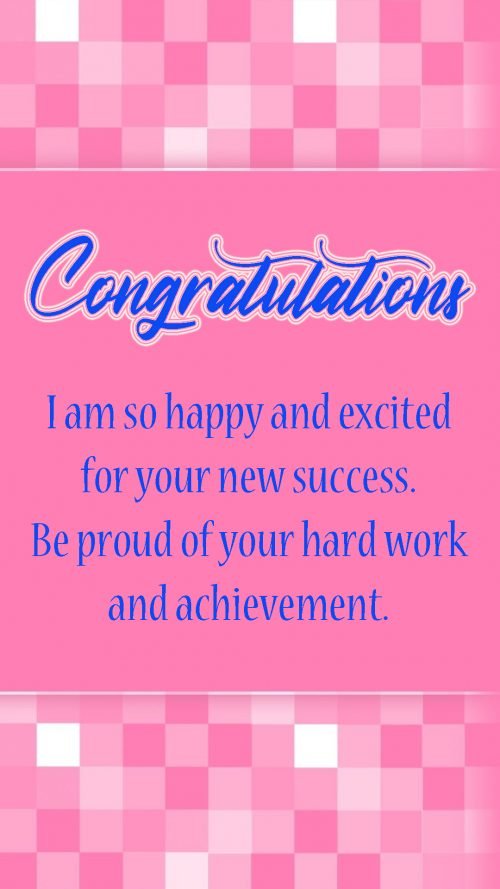 Congratulations for Promotion Images for Girls with Pink Background