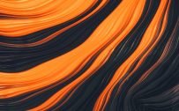 10 Best Alternative Wallpapers for Realme 7 5G 05 - Black Orange Abstract 3D Waves