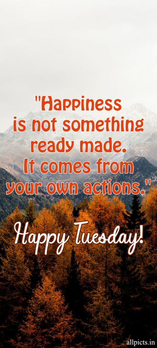 20 Most Favorite Tuesday Motivation Images and Tuesday Thoughts 11 - Happiness is not something ready made
