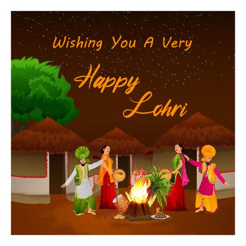 Wishing You A Very Happy Lohri Image for Greeting Card