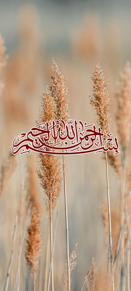 Islamic Wallpaper for Phones with Basmala Calligraphy