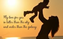 10 Best Baby and New Mom Quotes – 05 – My love for you is taller than the sky