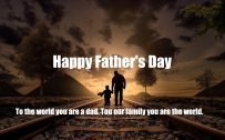 Father's Day Wallpaper with Picture of Father and Son on Railway
