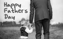 Black and White Photo of Father and Son for Father's Day Image