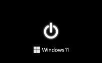 Dark Background for Windows 11 with Power Button and Logo