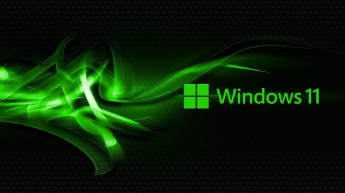 Abstract Dark Green Background for Windows 11 Wallpaper