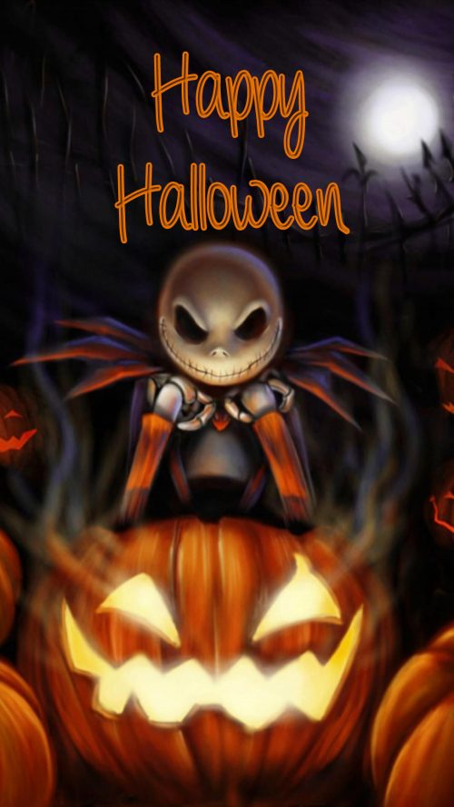 Happy Halloween Greeting Card Design for Mobile Phones