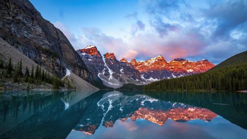 Full HD Nature Wallpapers 1080p for Desktop Background with Picture of Moraine Lake Sunrise