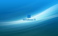 Abstract Blue White Background with Windows 11 Logo 4K Desktop Background