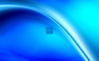 Simple Blue Abstract Background for Windows 11 Wallpaper with Logo
