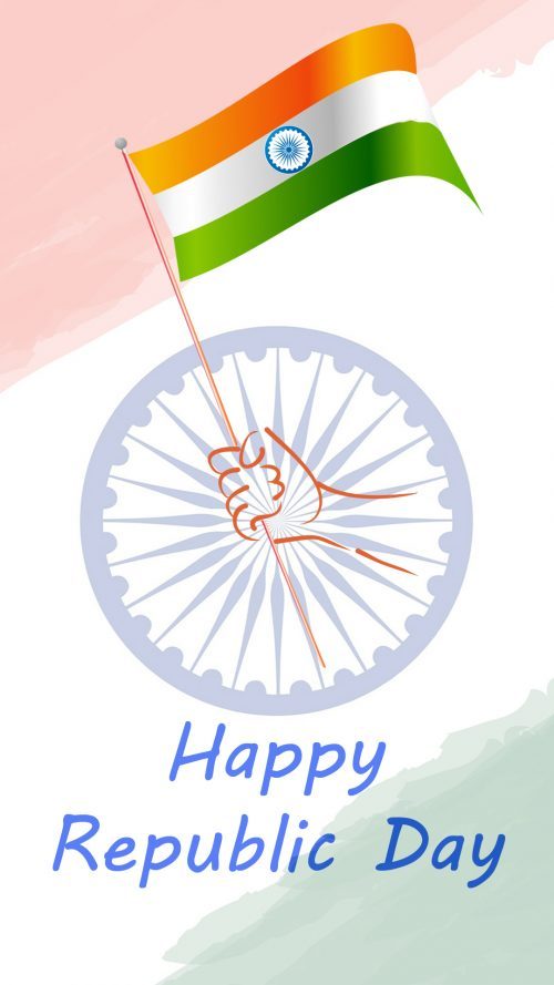 Happy Republic Day Greeting Card for Mobile Phones with Flag of India