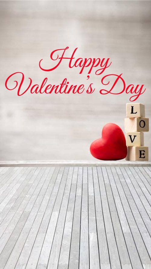Simple Happy Valentine's Day Greeting Card Design with Love Sign