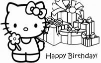 Hello Kitty Coloring Pages 10 of 15 - Happy Birthday