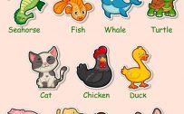 Animal Stickers with Names - Farm Animals - Wild Animals - Water Animals