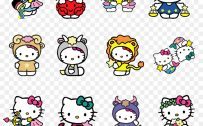 Hello Kitty Cute Icons with Various Zodiac Models for Background