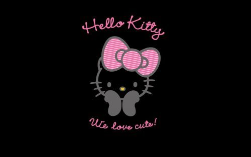 Black Hello Kitty Backgrounds for Computers in High Resolution