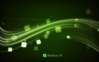 Windows 10 Wallpaper in Abstract - Green Waves