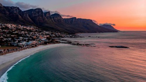 Beautiful Sunset in Camps Bay Beach Cape Town South Africa