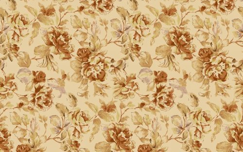 High Resolution Brown Floral Vintage Free Pattern Wallpaper