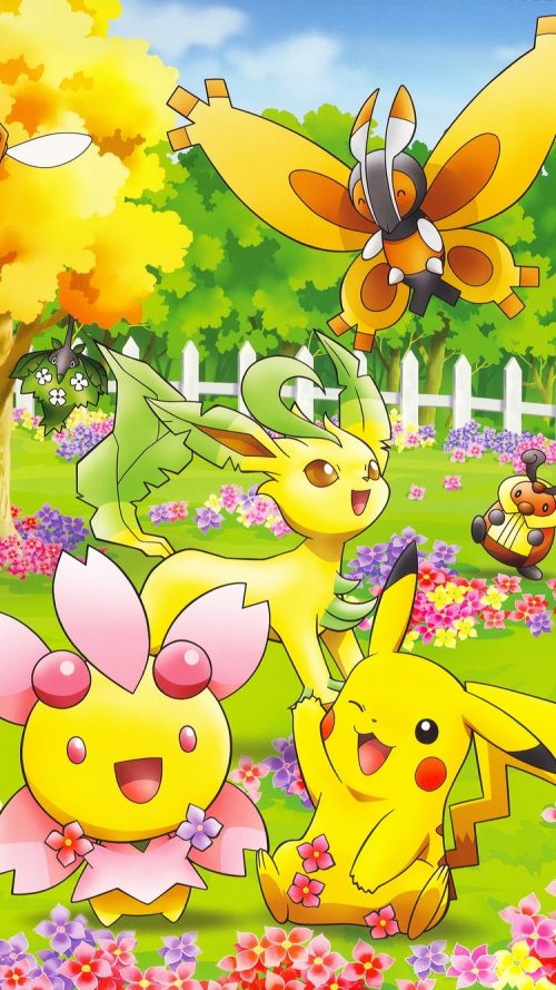 Cute Pokemon on iPhone 7 Wallpaper with Colorful Natures Background ...