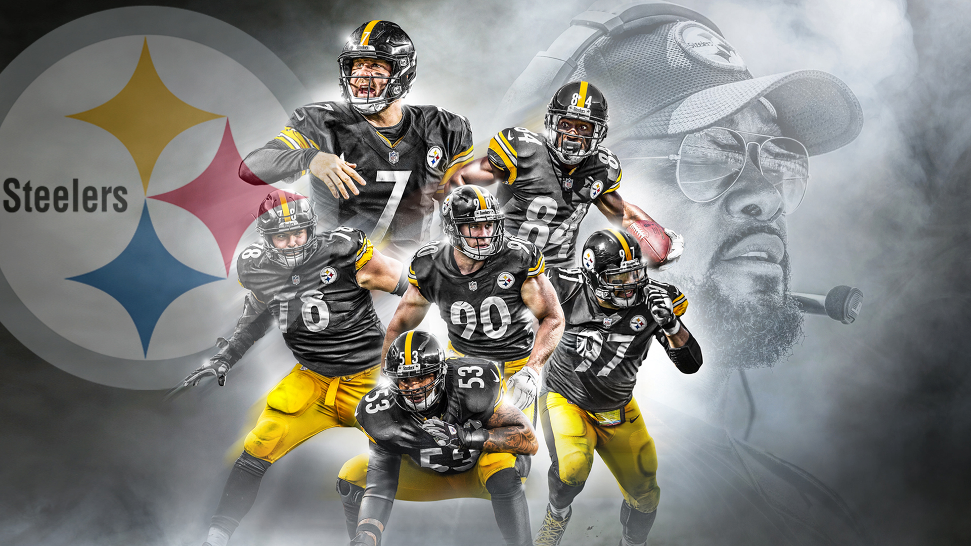 Pittsburgh Steelers Wallpaper with Picture of Players and Coach - HD ...